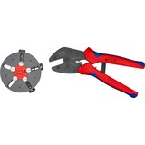 KNIPEX MultiCrimp 97 33 01, mit Wechselmagazin, Crimpzange rot/blau, inkl. 3 Crimpeinsätzen