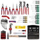 KNIPEX Werkzeugkoffer "BIG Basic Move" Mechanik, 90-teilig, Werkzeug-Set schwarz, mit Werkzeug-Sortiment für Handwerker
