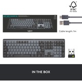 Logitech MX Mechanical, Tastatur hellgrau/dunkelgrau, DE-Layout, taktile Schalter, Logi Bolt, Bluetooth