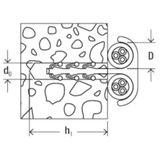 fischer Steckfix plus Zwillingsschelle SF plus ZS 10 hellgrau, 100 Stück, mit Doppelbügel