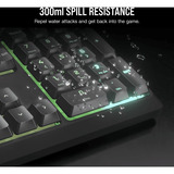 Corsair K55 CORE RGB, Gaming-Tastatur schwarz, DE-Layout, Rubberdome