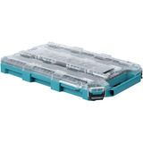 Makita MAKTRAK Organizer flach M, Werkzeugkiste blau/transparent, Transparenter Deckel
