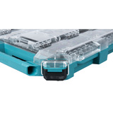 Makita MAKTRAK Organizer flach M, Werkzeugkiste blau/transparent, Transparenter Deckel