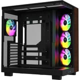 Thermaltake View 380 XL WS ARGB , Tower-Gehäuse schwarz/holz, Tempered Glass x 2, Holz-Struktur
