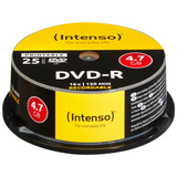 Intenso DVD-R 4,7 GB, DVD-Rohlinge 16fach, 25 Stück, bedruckbar
