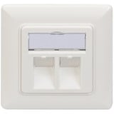 Digitus Leerdose DN-93801-1 für Keystone Module, 2x RJ-45, Anschlussdose weiß