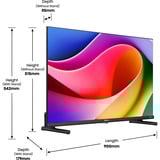 Hisense 40A5Q, QLED-Fernseher 100 cm (40 Zoll), schwarz, FullHD, Tripple Tuner, Smart TV, Neigbarer Standfuß
