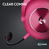 Logitech Gaming PRO X 2 LIGHTSPEED, Gaming-Headset magenta, USB, 3.5 mm, Bluetooth