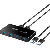 UGREEN US216 USB 3.0 KVM Switch 2PC 2-In 4-Out Umschaltbox, USB-Switch 