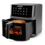 nutribullet Heißluftfritteuse CRISPLITE VISION schwarz/silber, 2.000 Watt, Korb 8 Liter, mit Sichtfenster