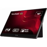 ViewSonic TD1655, LED-Monitor 39.6 cm (15.6 Zoll), silber/schwarz, FullHD, IPS, USB-C, Mini-HDMI, Touch-Stift, Lautsprecher
