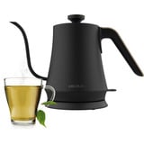 Cecotec Thermosense 500 Cisne, Wasserkocher schwarz/holz, 1.200 Watt, 1 Liter