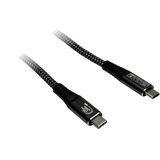 Inter-Tech USB 3.2 Gen2x2 Kabel, USB-C Stecker > USB-C Stecker schwarz, 3 Meter, PD 3.1, Laden mit bis zu 240 Watt, gesleevt