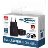 Ansmann Home Charger HC218PD, Ladegerät schwarz, Power Delivery & Quick Charge Technologie