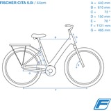 FISCHER Fahrrad CITA 5.0i, Pedelec grau, 28", 44 cm Rahmen