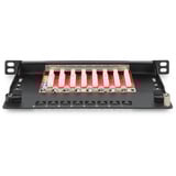 Digitus CAT 6A, Klasse EA Slim Patchpanel, 8 Port schwarz, 0,5 HE, geschirmt