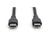Digitus USB 2.0 Silikon-Anschlusskabel USB-C > USB-C schwarz, 1 Meter, PD, Laden mit bis zu 60 Watt