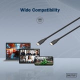 Digitus USB 2.0 Silikon-Anschlusskabel USB-C > USB-C schwarz, 1 Meter, PD, Laden mit bis zu 60 Watt