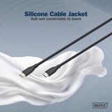 Digitus USB 2.0 Silikon-Anschlusskabel USB-C > USB-C schwarz, 1 Meter, PD, Laden mit bis zu 60 Watt