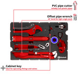 EINHELL Werkzeug-Pad Sanitärinstallation, in E-Case-Einleger, Zangen-Set 8-teilig