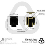 Thermal Grizzly DeltaMate Rotary - 90°, Verbindung schwarz