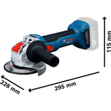Bosch Professional X-LOCK Akku-Winkelschleifer GWX 18V-8 Professional solo, 18Volt blau/schwarz, ohne Akku und Ladegerät, Ø 125mm