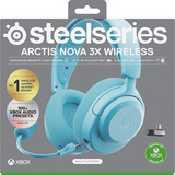 SteelSeries Arctis Nova 3X Wireless Aqua, Gaming-Headset hellblau, Für Xbox, Bluetooth, WiFi, Mobile App Control
