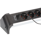 Brennenstuhl Alu-Office-Line Steckdosenleiste 4-fach, 2x USB, für den Schreibtisch schwarz/aluminium, 1,8 Meter Kabel, USB-A, USB-C PD, mit Sicherheitsschalter
