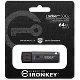 Kingston IronKey Locker+ 50 G2 64 GB, USB-Stick anthrazit, USB-A 3.2 Gen 1