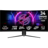 MSI MPG 346CQRFDE X24, Gaming-Monitor 86.4 cm (34 Zoll), schwarz, UWQHD, Rapid-VA, Curved, HDMI, DP, USB-C, 240Hz Panel