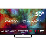 Medion LIFE MD 850701 Google TV, QLED-Fernseher 125.7 cm (50 Zoll), schwarz, UltraHD/4K, Triple Tuner, Chromecast built-in