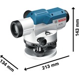 Bosch Optisches Nivelliergerät GOL 26 D Professional, mit Baustativ blau, Koffer, Maßeinheit 360 Grad