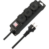 Brennenstuhl Outdoor-Steckdosenleiste IP44, 3-fach mit Schalter schwarz, 2 Meter
