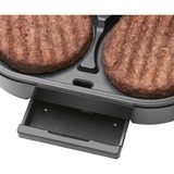 Clatronic Hamburger-Grill HBM 3696, Kontaktgrill edelstahl/schwarz, 1.000 Watt