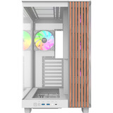 Thermaltake View 380 XL WS ARGB , Tower-Gehäuse weiß/holz, Tempered Glass x 2, Holz-Struktur