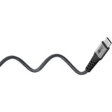 goobay USB 2.0 Kabel, USB-C Stecker > USB-C Stecker schwarz/grau, 1,5 Meter, Laden mit bis zu 60 Watt PD, Textilkabel mit Metallsteckern