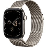 Apple Watch Series 12, Smartwatch Titan Natur, 42 mm, Milanaise Armband Natur, Cellular