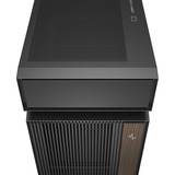 DeepCool CL660, Tower-Gehäuse schwarz/holz, Tempered Glass