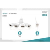 Digitus Slim Spider USB-Hub, USB-A 2.0 Stecker > 4x USB-A Buchse weiß, 1 Meter