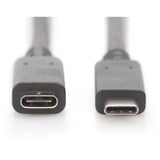 Digitus USB 2.0 Verlängerungskabel, USB-C Stecker > USB-C Buchse schwarz, 2 Meter, PD 60 Watt