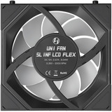 Lian Li UNI FAN SL-INF LCD FLEX 120 Wireless, Gehäuselüfter schwarz, Reverse, 3er Pack mit LCD FLEX Receiver, 120 mm