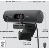 Logitech Brio 500, Webcam schwarz, Graphite