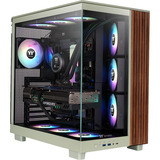 Thermaltake View 380 XL WS ARGB , Tower-Gehäuse hellgrün/holz, Tempered Glass x 2, Holzstruktur