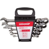 GEDORE Red Gelenk-Ringratschen-Maulschlüssel-Satz, 5-teilig, Schraubenschlüssel chrom, SW 8 - 19mm