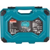 Makita Werkzeug-Set E-08458, 1/2", 1/4" und 3/8" blau, 87-teilig, mit 2 Umschaltknarren