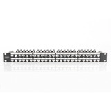 Digitus Modulares High Density Patch Panel, 24-Port, Rack Mount, geschirmt, Patchpanel schwarz, 1 HE, für Keystone-Module, mit Beschriftungsfeld