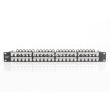 Digitus Modulares High Density Patchpanel, 24-Port, Rack Mount, geschirmt schwarz, 1 HE, für Keystone-Module, mit Beschriftungsfeld