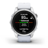 Garmin epix Pro (Gen 2) Standard Edition, Smartwatch weiß/silber, 42 mm, Silikon-Armband