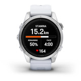 Garmin epix Pro (Gen 2) Standard Edition, Smartwatch weiß/silber, 42 mm, Silikon-Armband