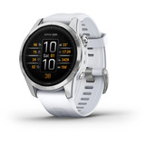 Garmin epix Pro (Gen 2) Standard Edition, Smartwatch weiß/silber, 42 mm, Silikon-Armband